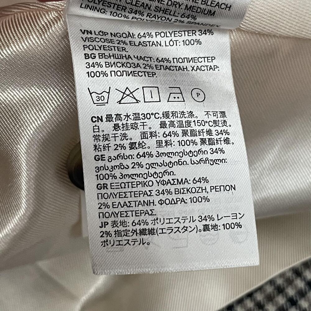See By Chloé Blazer Womens Medium Beige Check Tweed Lined Double Breasted Jacket - Picture 11 of 14